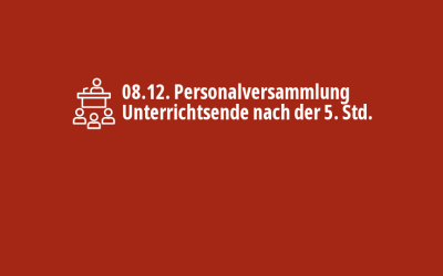 08.12. Unterrichtsende nach der 5. Stunde